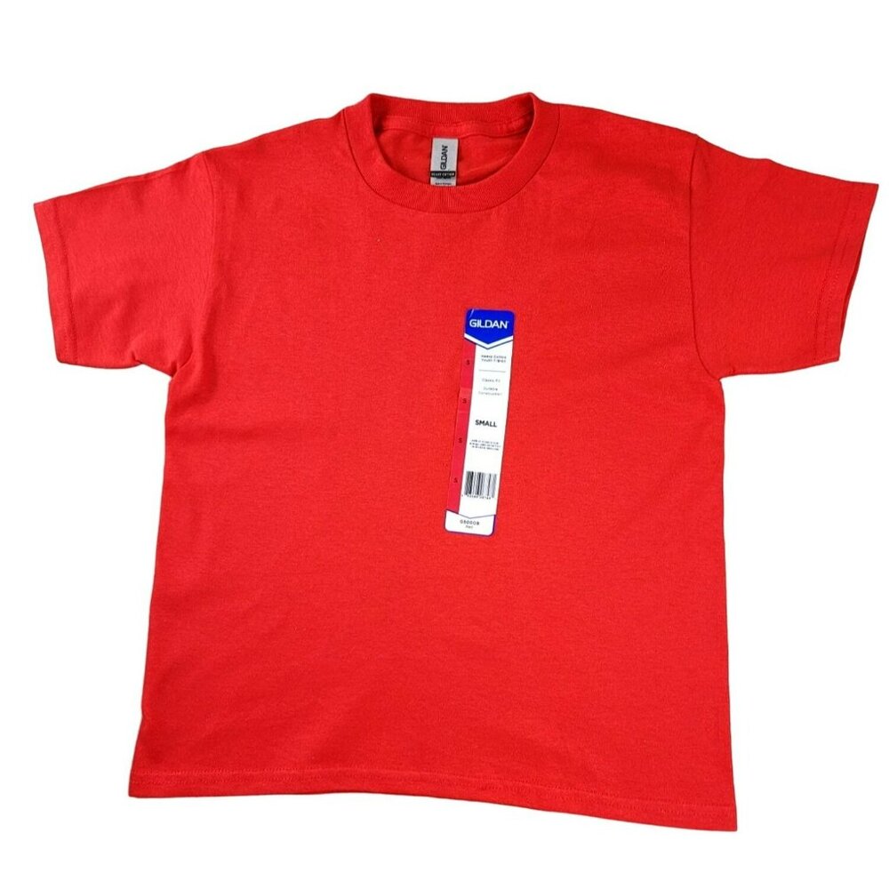 Gildan Youth Red T-Shirt size Small NWT Boy or Girl 100% Cotton  JH1453